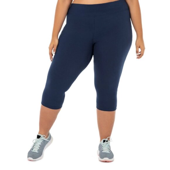 NWT Athletic Works Blue Active Capri Pants - Size 5X (32W-34W) - Picture 1 of 8